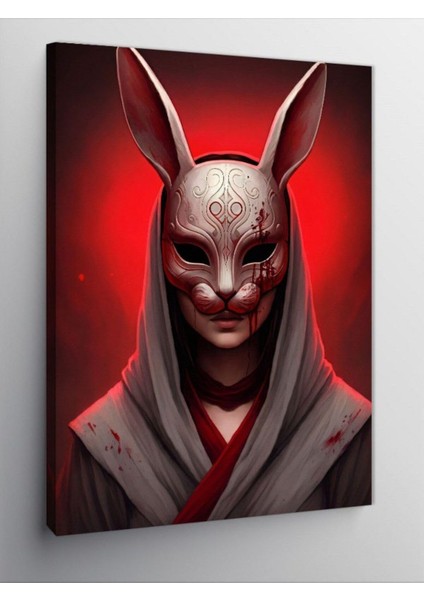 Kanvas Tablo Tavşan Maskeli Kadın 100 x 140 CNVSDKEY-124900-100-140
