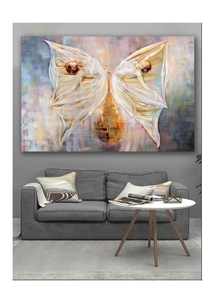 Kelebek ve Sanat Kanvas Tablo 70 x 100 cm