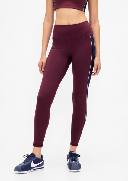 Kadın Bordo Gapfit High Rise Power Full Length Stripe Tayt indirimleri