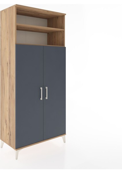 Hyperion Dolap 5 Raflı 2 Kapaklı 88X44X195 Çam-Antrasit fiyatları