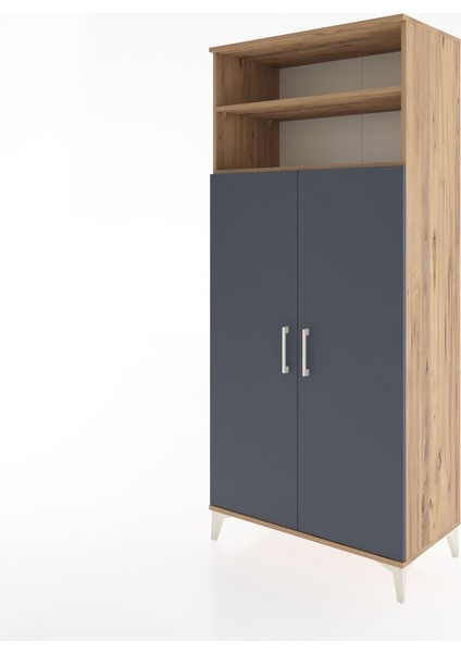 Hyperion Dolap 5 Raflı 2 Kapaklı 88X44X195 Çam-Antrasit modelleri