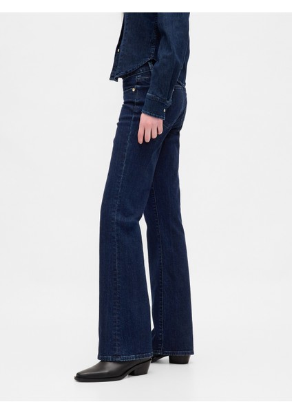 Kadın Lacivert Low Rise Long & Lean Jean Pantolon