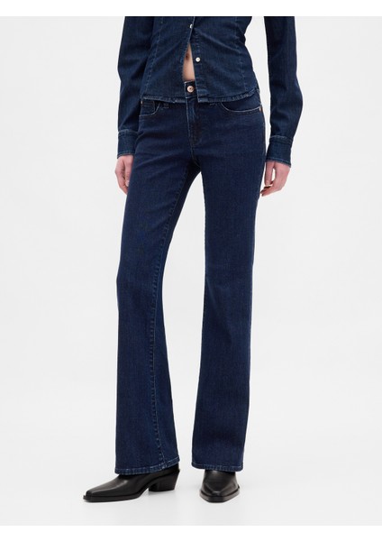 Kadın Lacivert Low Rise Long & Lean Jean Pantolon