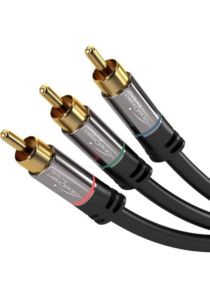 – 2m – Bileşen Kablosu, Cinch, Rgb/yuv (Koaksiyel Kablo, 3× Rca Fişi – 3 × Rca Fişi, Full Hd Görüntü Aktarımı Için Bileşen Kablosu, Video/hdtv, Siyah)