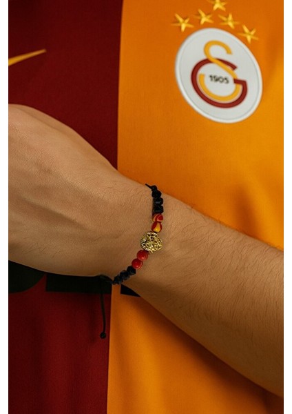 Galatasaray Oniks & Malakit Taş Aslan Figürlü Taraftar Bilekliği – El Yapımı Ayarlanabilir fiyatları
