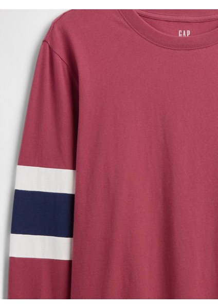 Erkek Kırmızı Everyday Soft Varsity Bisiklet Yaka T-Shirt modelleri