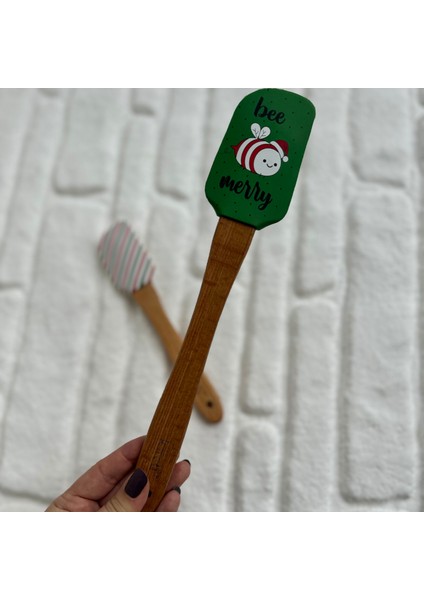 Yılbaşı Temalı Mini Ikili Yeşil Silikon Spatula Ahşap Saplı fırsatları