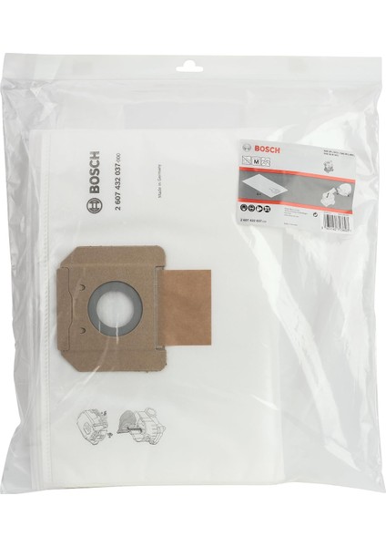 Professional Accessories 5 x Keçe Filtre Torbası (Gas 35 L Afc/l Sfc+/m Afc Için Yedek Torba, Kuru Süpürme ve Elektrikli Süpürge Aksesuarı)