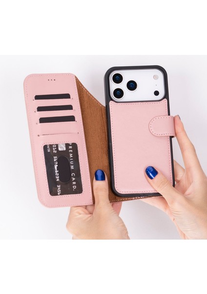 Apple iPhone 17 Pro Uyumlu Kişiselleştirilebilir Hakiki Deri Telefon Kılıfı