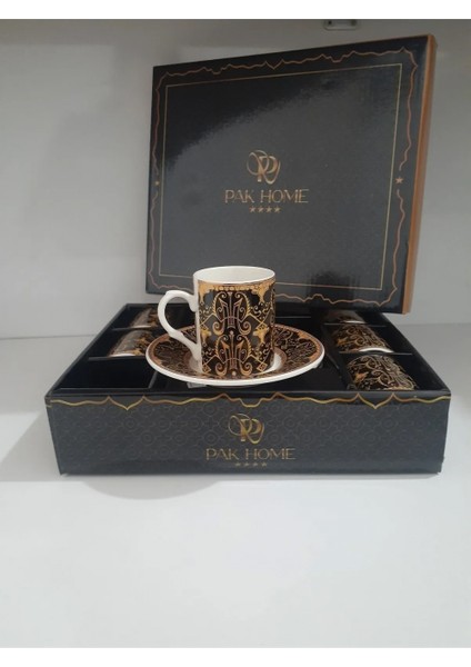 Porselen 6 Lı Lüks Kahve Fincan Takımı ROYALEKS-PAK-2206
