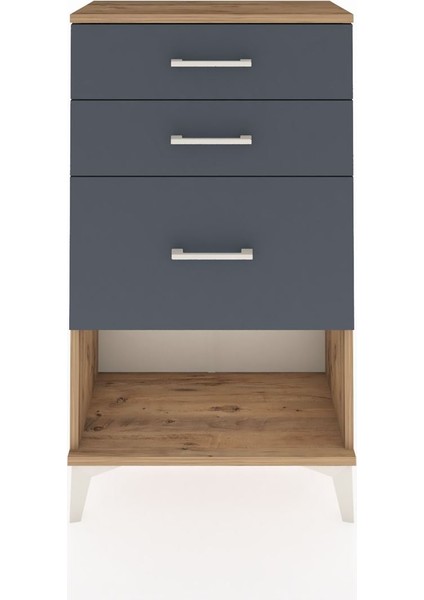 Arges Komodin 3 Çekmeceli 60X30X106 Çam-Antrasit fiyatları