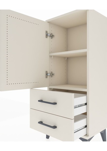 Arges Komodin 2 Raflı 2 Çekmeceli Tek Kapaklı 44X30X106 Aytaşı-Aytaşı indirimleri