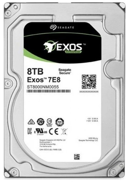 Seagate 3.5 Exos Enterprıse 8tb 7200RPM 256MB Sata3 7/24 HDD ST8000NM0016