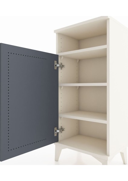 Arges Komodin 3 Raflı Tek Kapaklı 44X30X96 Aytaşı-Antrasit indirimleri