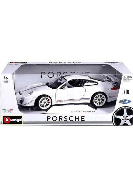 911 Gt3 Rs 4.0 2012 Beyaz 1:18 Burago Araba Sokak Araç Modeli Döküm