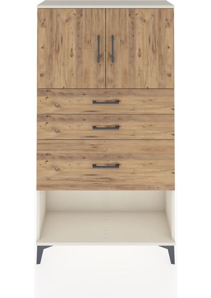 Arges Dolap 2 Raflı 3 Çekmeceli 2 Kapaklı 88X30X163 Aytaşı-Çam