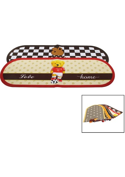 Oval Renkli Desenli - Resimli Su Emici - Sihirli Banyo Paspası Elastik 116 x 37.5cm (5067)