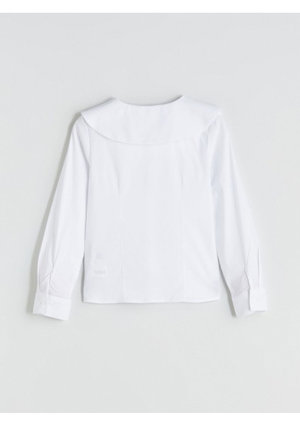 Yeni Sezon Bebe Yaka Fiyonk Detaylı Kız Çocuk Gömlek modelleri