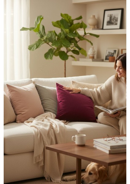 Boncuk Elyaf Dolgulu Kırlent-Yastık Kırlenti-Koltuk Kırlenti-Dekorasyon-Ev Dekorasyonu-Kalın Kumaş