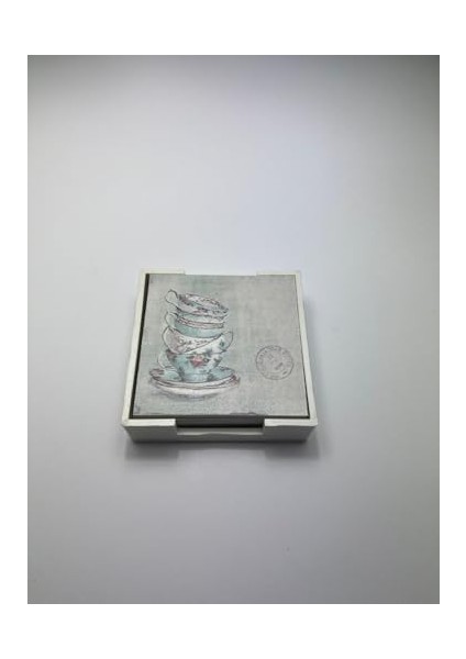 Ahşap Altlığı Seti (Kutulu - Fincan Desenli) fiyatları