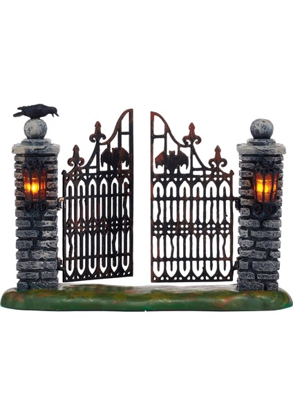 56 Köy Için Bayramı Aksesuarları Ürkütücü Ferforje Kapı Aydınlatmalı Heykelcik, 11 Cm, Çok Renkli