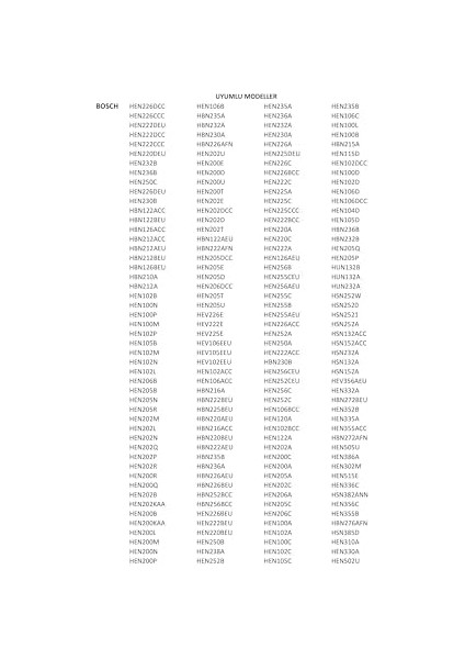 ile Uyumlu Fırın Kapak Contası modelleri