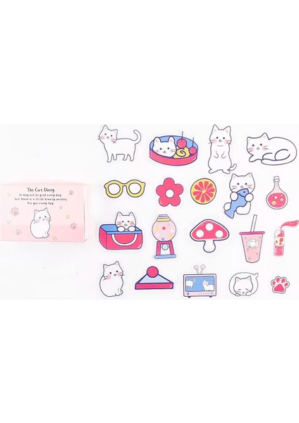 Sevimli Kedi Temalı 40 Adet Pet Seti • Bullet Journal