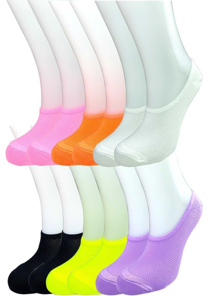 12 Adet Canlı Renk Kadın Spor Babet Çorap