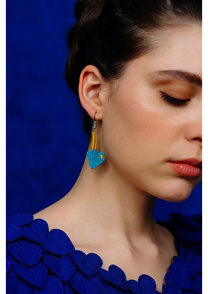 Mavi Kalp Boncuk Küpe – Aşkın Enerjisi El Yapımı fiyatları