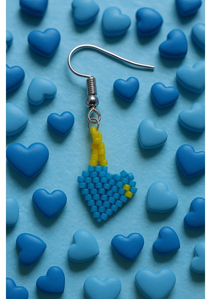 Mavi Kalp Boncuk Küpe – Aşkın Enerjisi El Yapımı modelleri