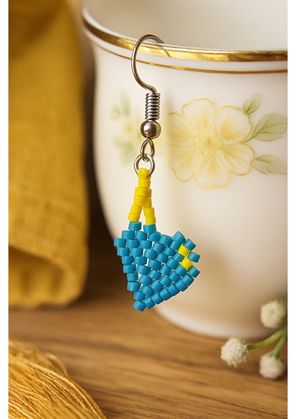 Mavi Kalp Boncuk Küpe – Aşkın Enerjisi El Yapımı indirimleri