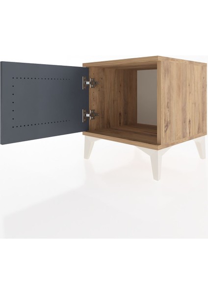 Hyperion Komodin Tek Kapaklı 44X44X48 Çam-Antrasit fırsatları