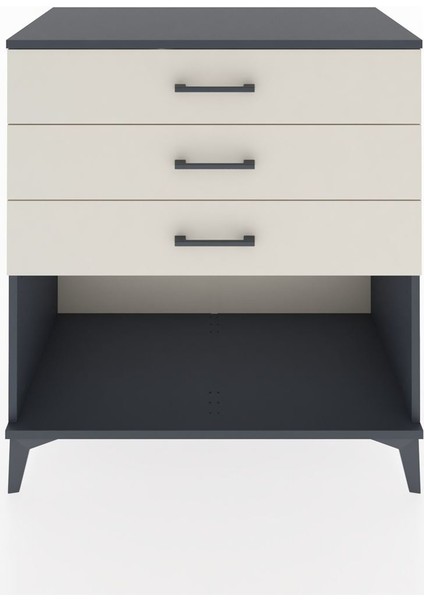 Hyperion Şifonyer 3 Çekmeceli 88X44X96 Antrasit-Aytaşı