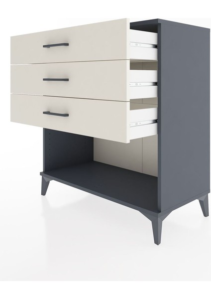 Hyperion Şifonyer 3 Çekmeceli 88X44X96 Antrasit-Aytaşı fırsatları