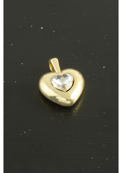 Kalp Zirkon Taşlı Tek Kulplu Aparat 1 Adet