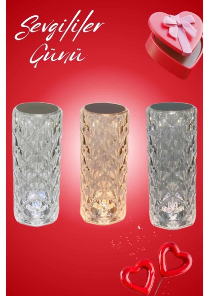 Sevgililer Günü Için Hediye Kristal Lamba Sevgiliye Hediye USB Şarjlı Gece Lambası indirimleri
