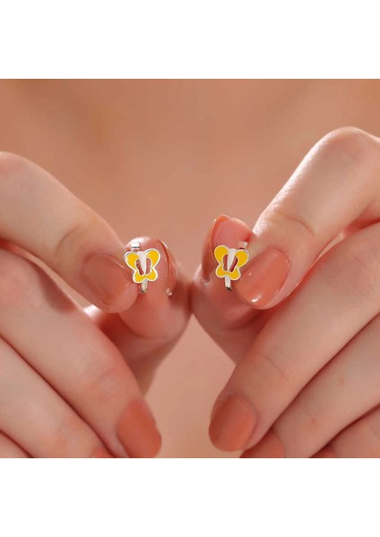 Gümüş Sarı Kelebek Çocuk Küpesi fiyatları