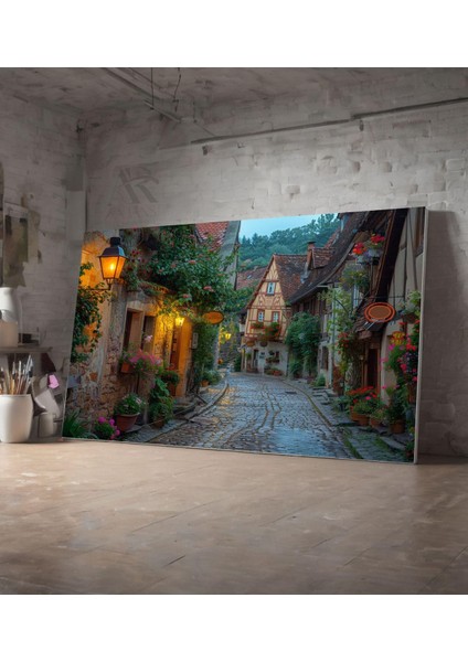 Kanvas Tablo Eguisheim Kasabası Fransa Dekoratif Kanvas Tablo 30 x 40