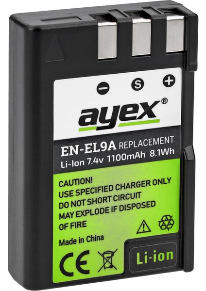 EN-EL9A Batarya, D5000, D3000, D60, D40, D40X ile Uyumlu