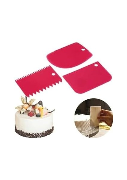 Parça Plastik Pasta Hamur Krema Şekillendirici Kesici Kazıyıcı Dekoratör Spatula Set modelleri