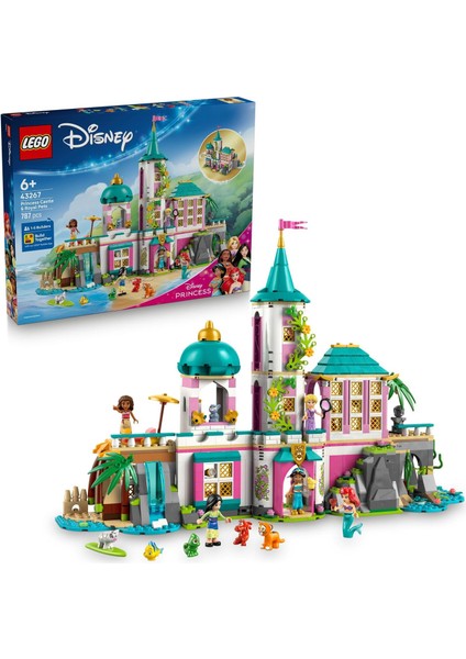 Prenses Şatosu ve Kraliyet Hayvanları 43267-6 Yaş ve Üzeri Prenses Seven Çocuklar Için Şato ve Hayvan Figürleri Içeren Yaratıcı Oyuncak Yapım Seti, Doğum Günü Hediyesi (787 Parça)