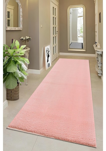 Yumuşak Dokulu Tüylü Makinede Yıkanabilir Kaymaz Taban Peluş Halı, Pembe indirimleri