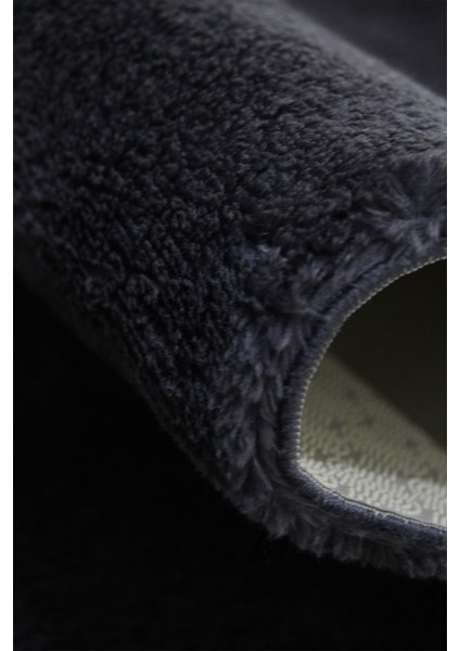 Yumuşak Peluş Banyo Halısı Klozet Takımı, 80X50 ve 50X40 Cm, Antrasit, Yıkanabilir fiyatları