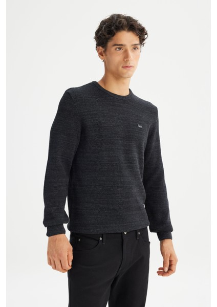 Regular Fit Normal Kesim Bisiklet Yaka Antrasit Triko Kazak modelleri