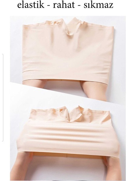 Kadın Dikişsiz Görünmez Iz Yapmaz Mini Şort Boxer Beyaz