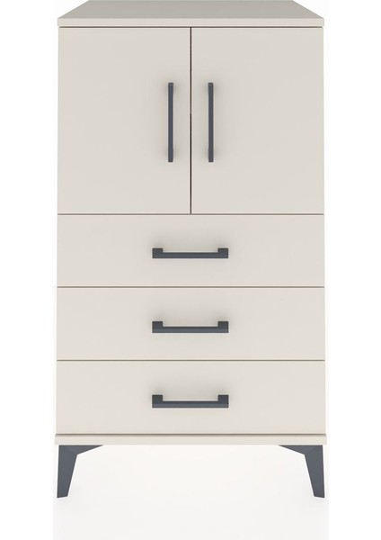 Hyperion Komodin 2 Raflı 3 Çekmeceli 2 Kapaklı 60X44X106 Aytaşı-Aytaşı