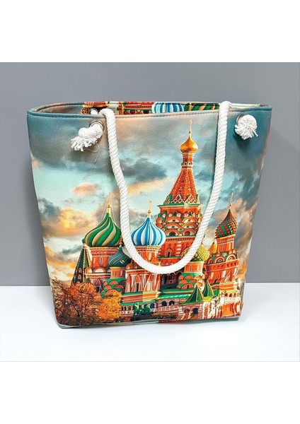 Saray Desenli Plaj Çantası