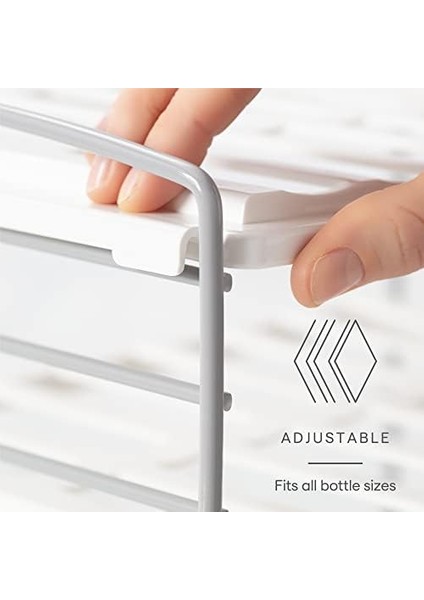 Upspace Şişeler Için Dolap Düzenleyici, Ayarlanabilir, 2 Raflı, Beyaz modelleri