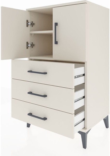 Hyperion Komodin 2 Raflı 3 Çekmeceli 2 Kapaklı 60X44X106 Aytaşı-Aytaşı fırsatları