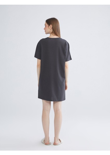 Yeni Sezon Bisiklet Yaka Baskılı Kadın Gecelik fırsatları